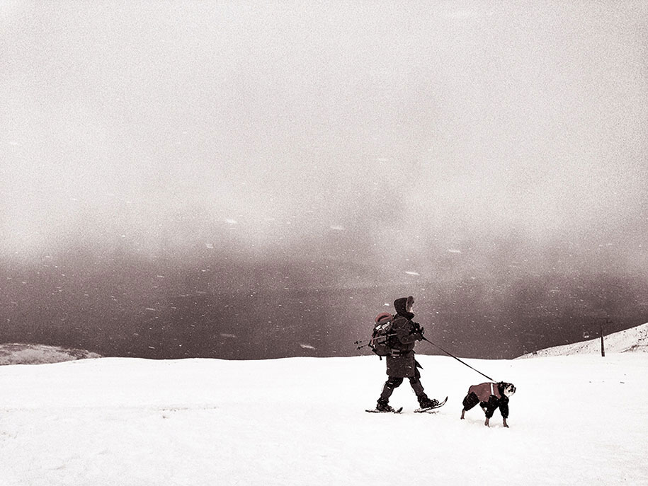 homme-chien-neige