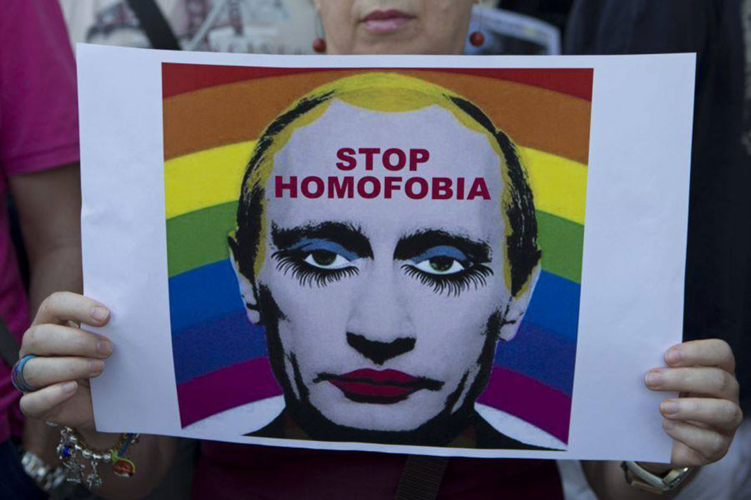 Une affiches contre l'homophobie en Russie