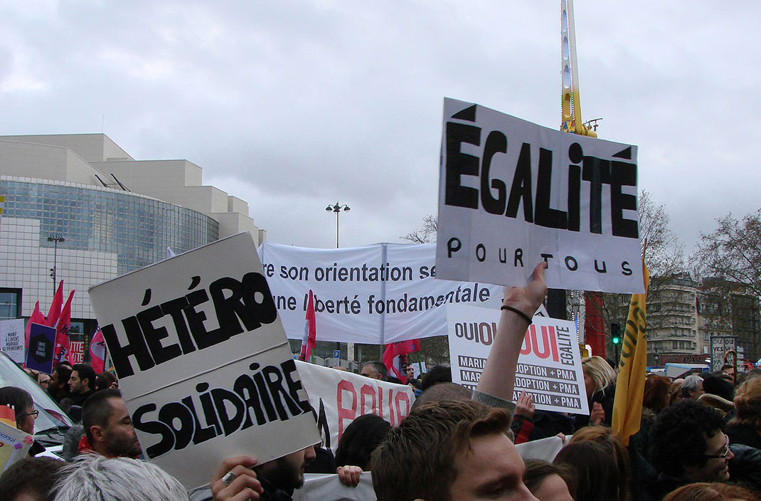Un rassemblement pour le mariage pour tous en 2012